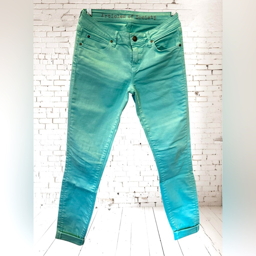 Articles of Society| Skinny Sea Green Jeans| Size 25